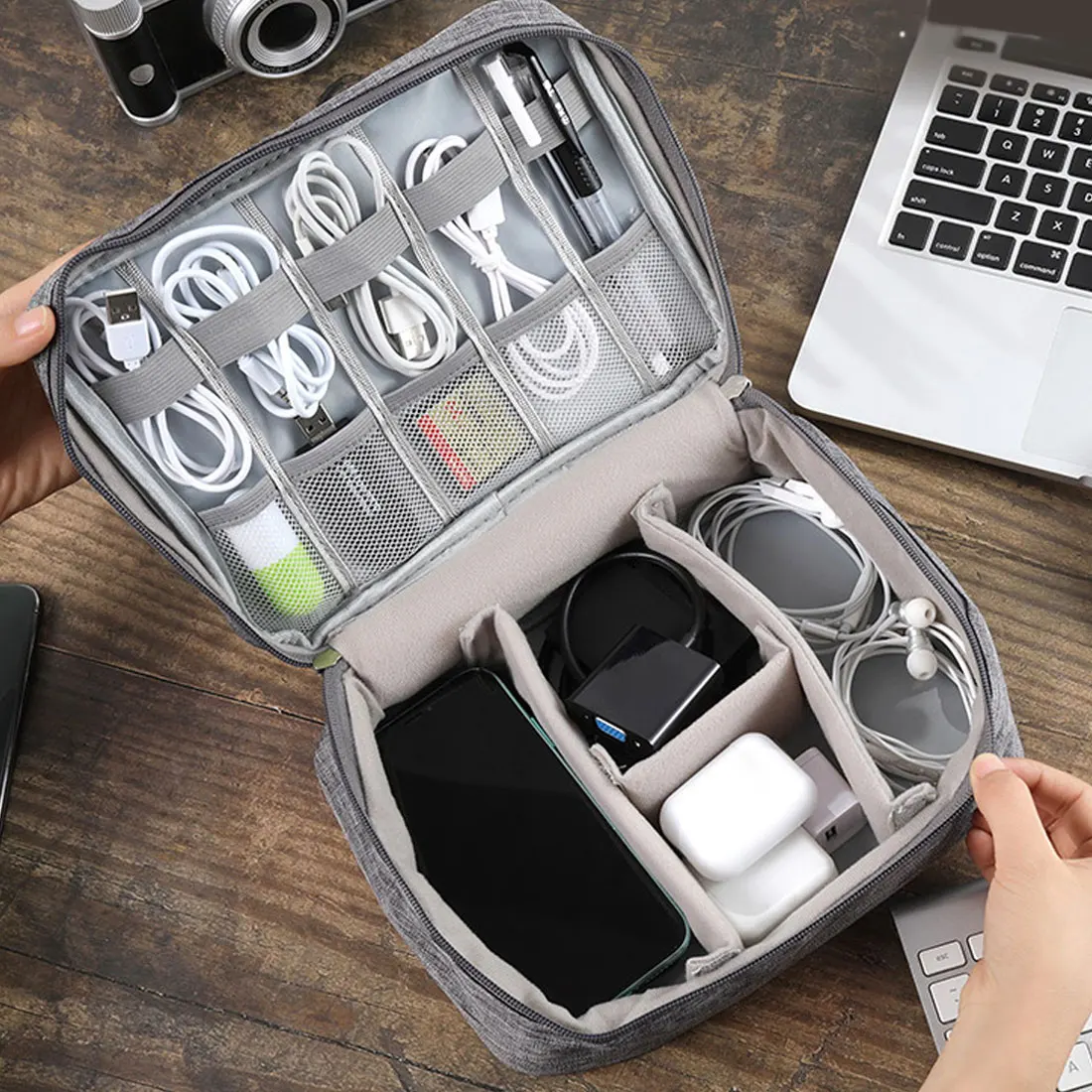

Cable Organizer Bag Electronic Storage Bag Gadget Organizer Charger Cable Wires Headphone Case Travel Digital Accessories Pouch