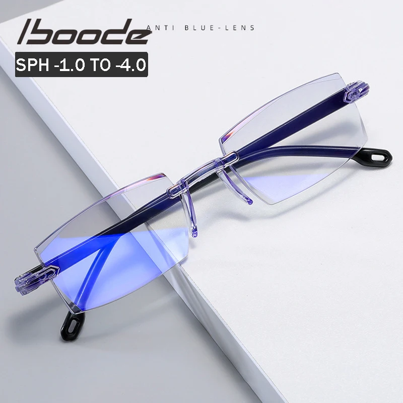 Iboode 1,0 1,5 2,0 2,5 3,0 4,0 готовой близорукость очки Классические анти синего цвета светильник, прописанные оптические оправы для очков Для женщин Мужчины|Женские очки для чтения| | АлиЭкспресс
