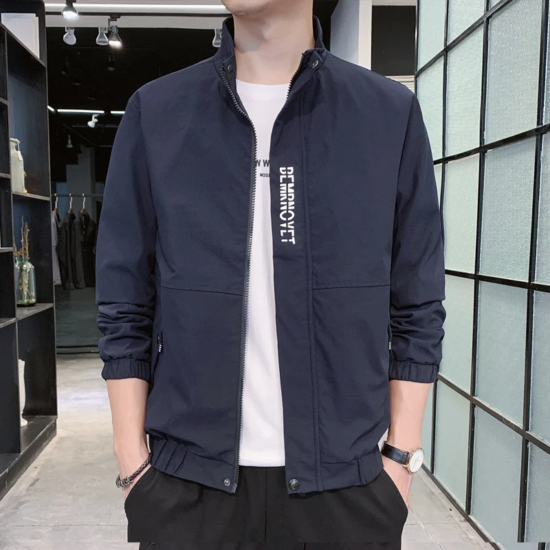 

2021 Spring Autumn Casual jacket men's fashion Slim Bomber Jacket Men Overcoat New Arrival Baseball Jackets Men's Jacket Top