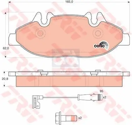 

TRW BRAKE LINING FRONT 04 VITO 2.2-3.2-119-122-123 TRW TK