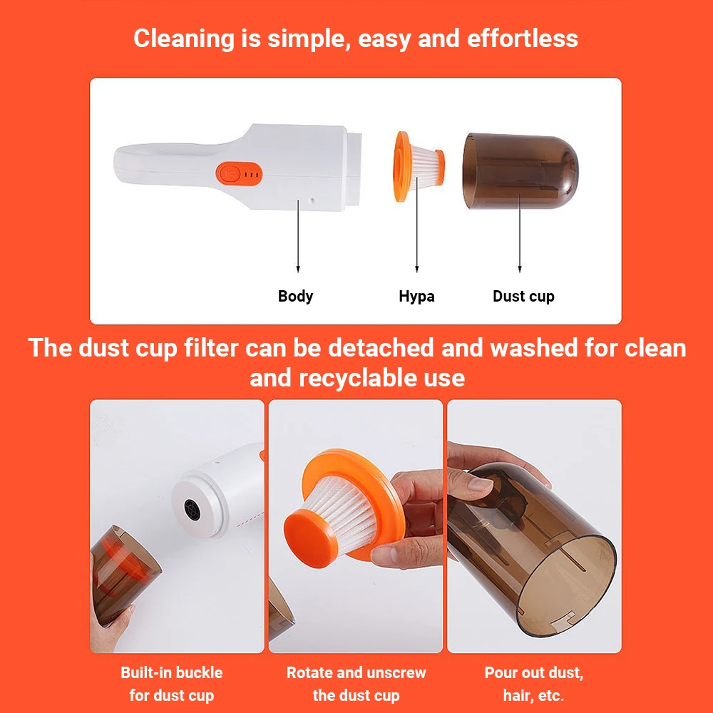 

SUPER 8000pa 150W Car Vacuum Portable Wireless Vacuum Cleaner For Car Interior Handheld Strong Suction Cleaning Tools