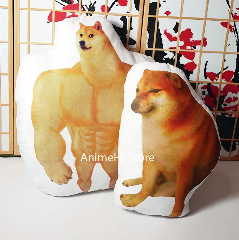 Cheems Swole Doge Plush Doll Figure Buff Doge Pillow Toy 45cm Sofa Cushion Cartoon Birthday Gift