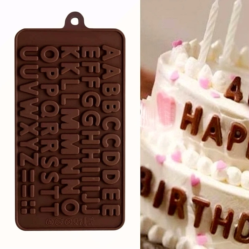 

DIY Silicone Chocolate Mold 26 Letter Number Chocolate Baking Tools Non-stick Silicone Cake Mold Jelly And Candy Mold 3D Mold