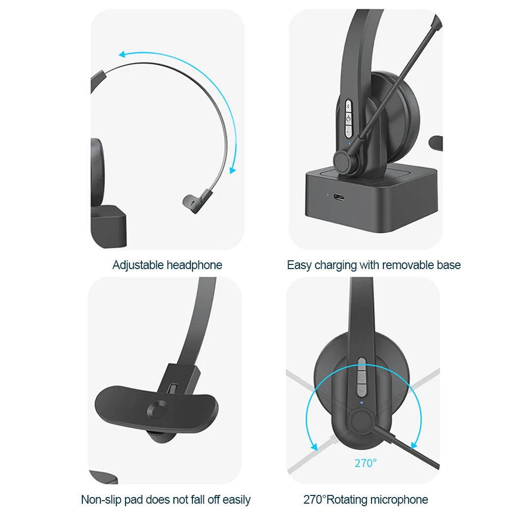 Bluetooth-гарнитура для мобильных телефонов с шумоподавлением микрофоном чистый
