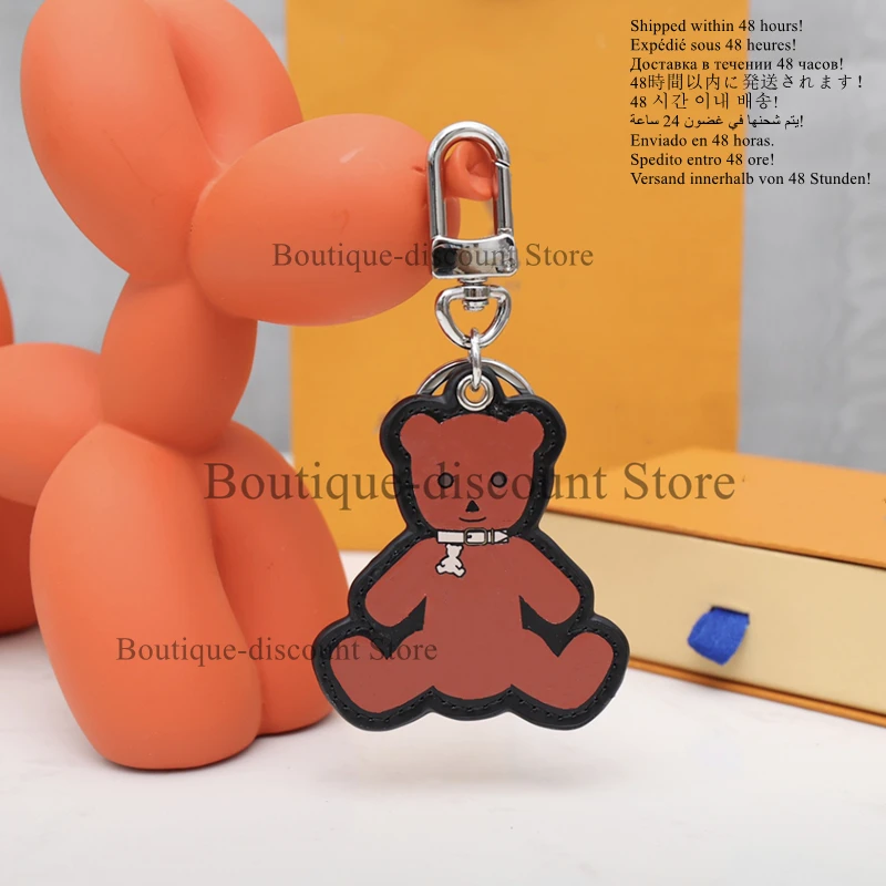 

May 2021 New Europe America Luxury Leather Bear Keychain Lanyard High-end Brand Presbyopia Bag Accessories Ladies Birthday Gifts