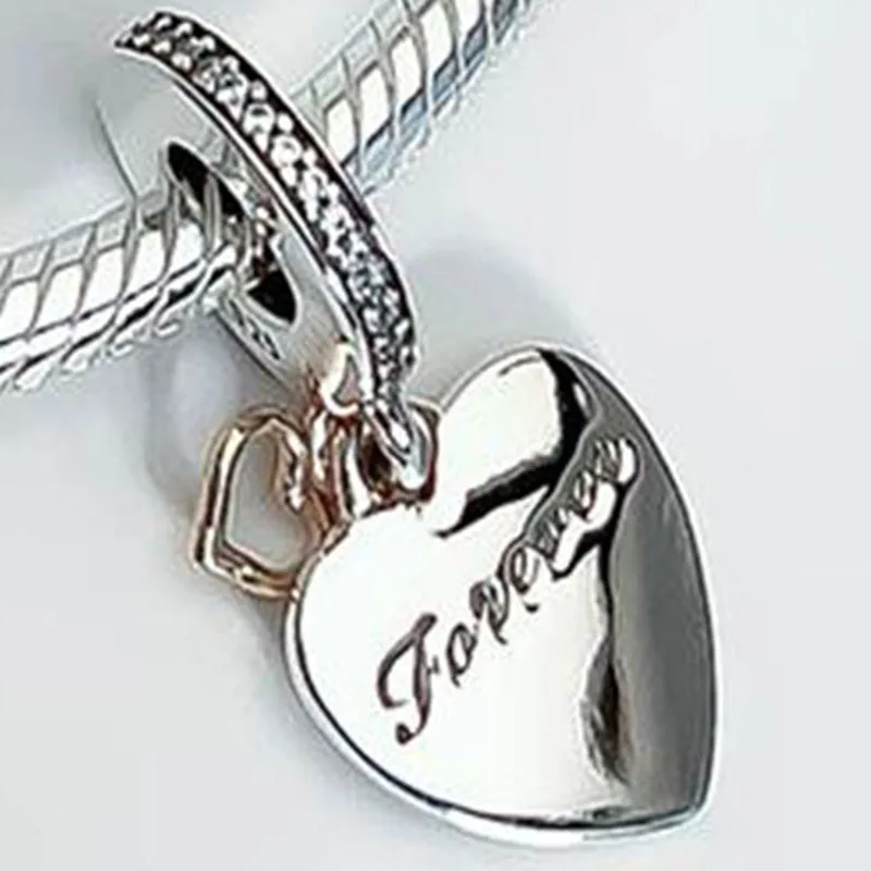 

100% 925 Sterling Silver Charm Heart I Love You Pendant Fit Pandora Women Bracelet & Necklace Diy Jewelry