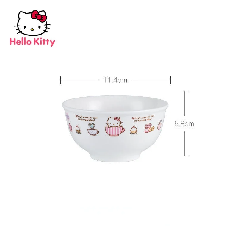 

HelloKitty детская креативная обеденная тарелка ложка миска посуда керамическая миска для риса лапши мультяшная Милая