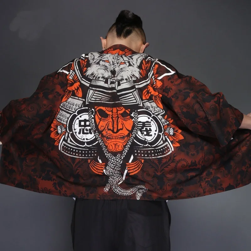 

High Quality Yukata Haori Men Japanese Kimono Cardigan Men Samurai Costume Clothing Kimono Jacket Mens Kimono Shirt Yukata Haori
