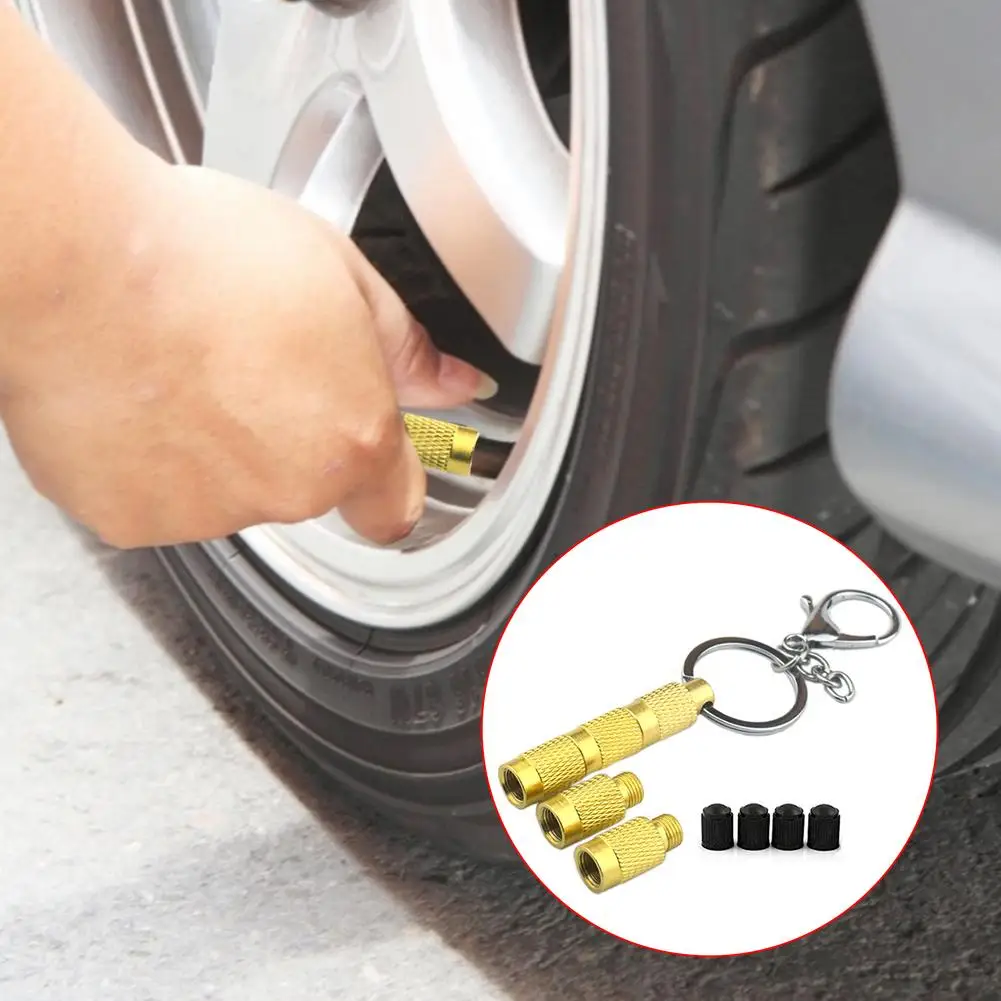 

4-in-1 Tire Deflator Tool For Offroad Vehicle Tire Air Down Tool Tire Deflators Accessories Tool With Keychain