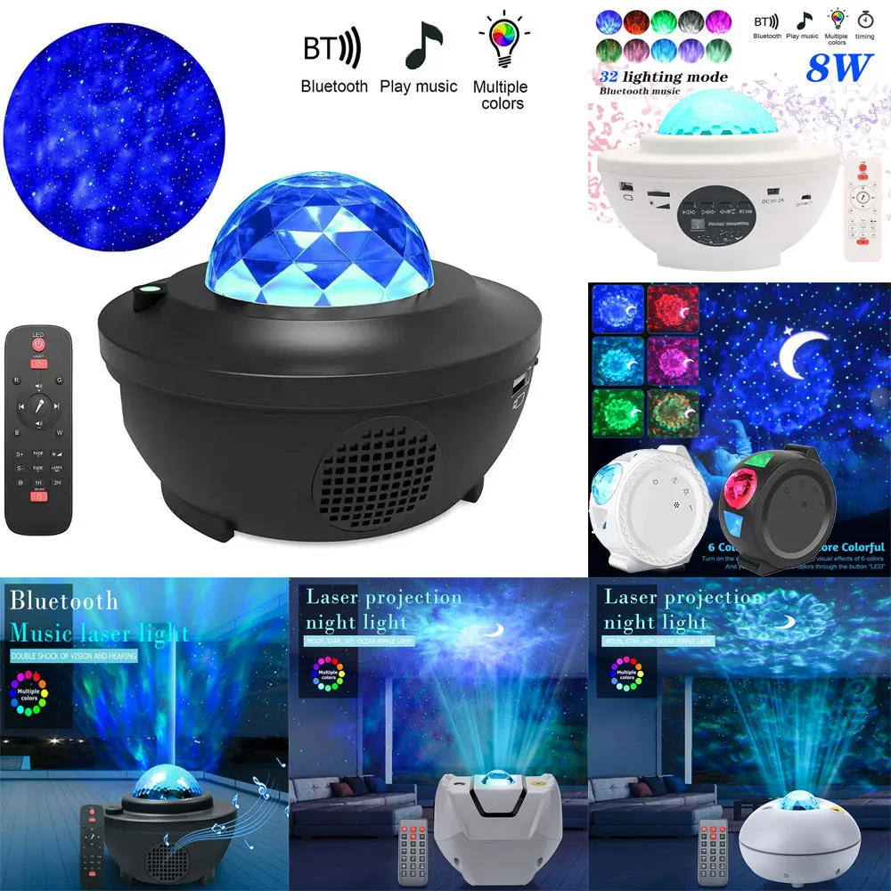 

Цветной проектор звездного неба Blueteeth, музыкальный проигрыватель с голосовым управлением через USB, светодиодный ночсветильник, USB-зарядка, проекционная лампа, подарок для детей