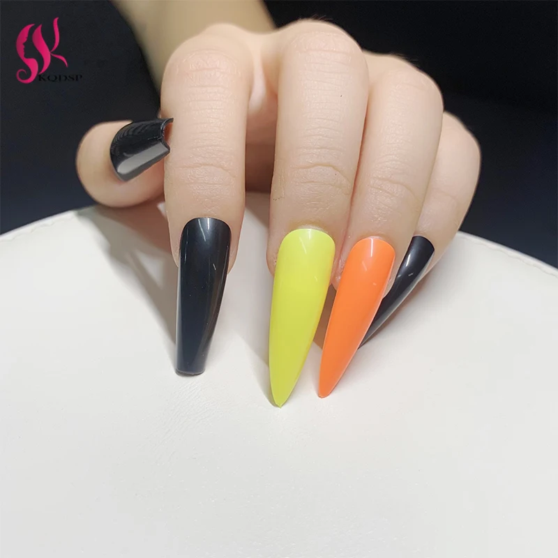 

Candy Color Nail Art Full Cover Matte Acrylic Ballerina Fake Nails Tip DIY Beauty French Manicure Extension Practice Display 3D