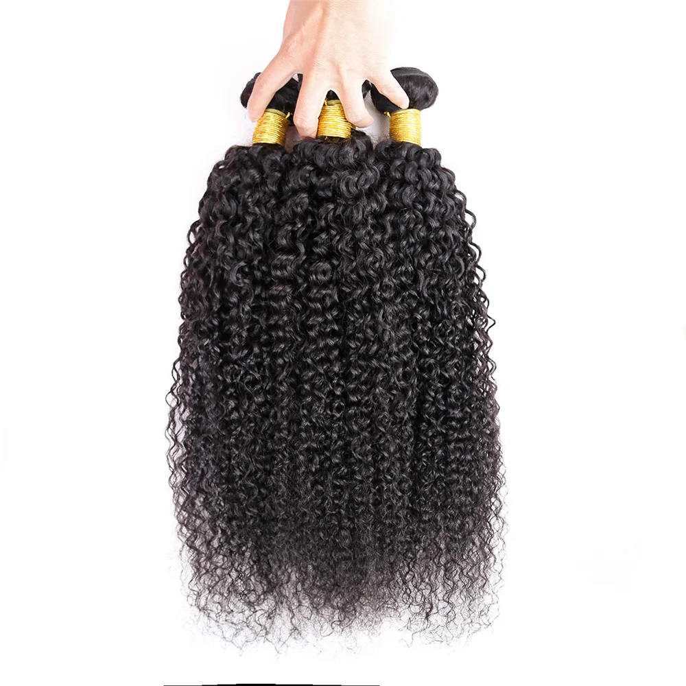 Бразильские курчавые вьющиеся человеческие волосы в пучках, натуральные черные 100% человеческие волосы для наращивания, для черных женских ... от AliExpress WW