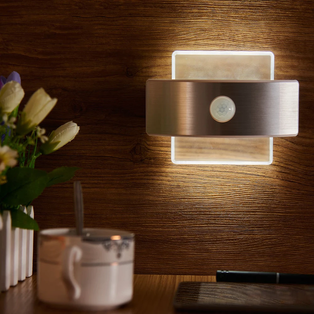 

Rechargeable LED Lighting Lamp for Bedroom Living Room Stairs Decoration Intelligent Induction Square Wall Lamp