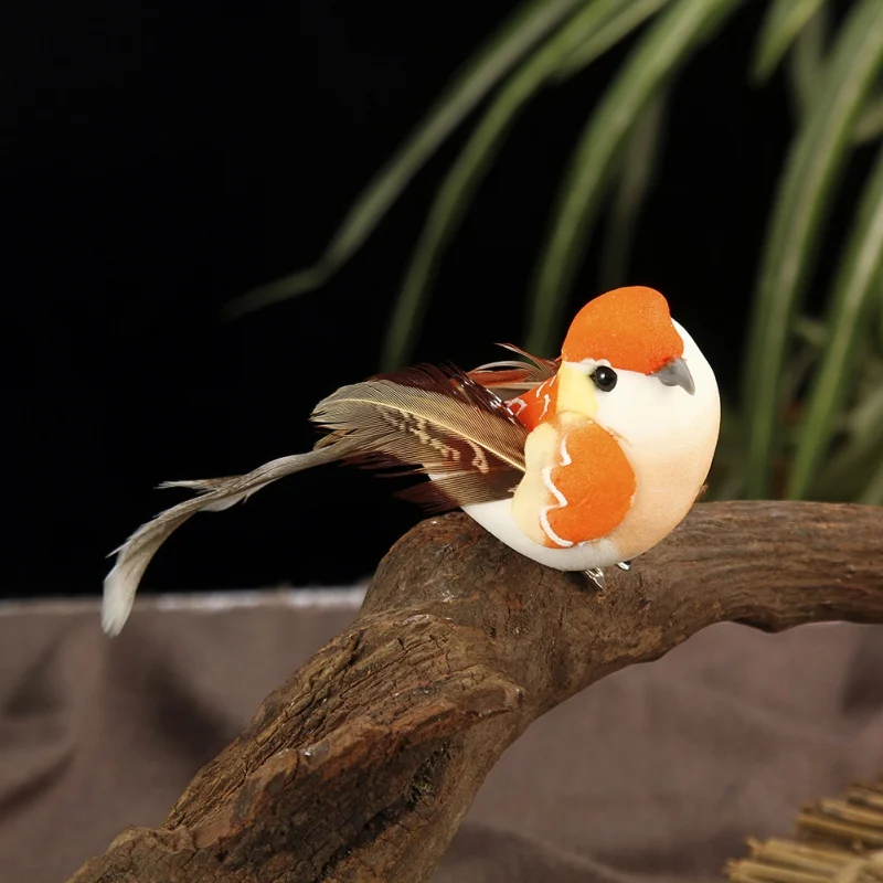 

12 Pcs Fake Bird Artificial Foam Simulation Birds With Feather DIY Wedding Decorations Christmas Garden Ornaments