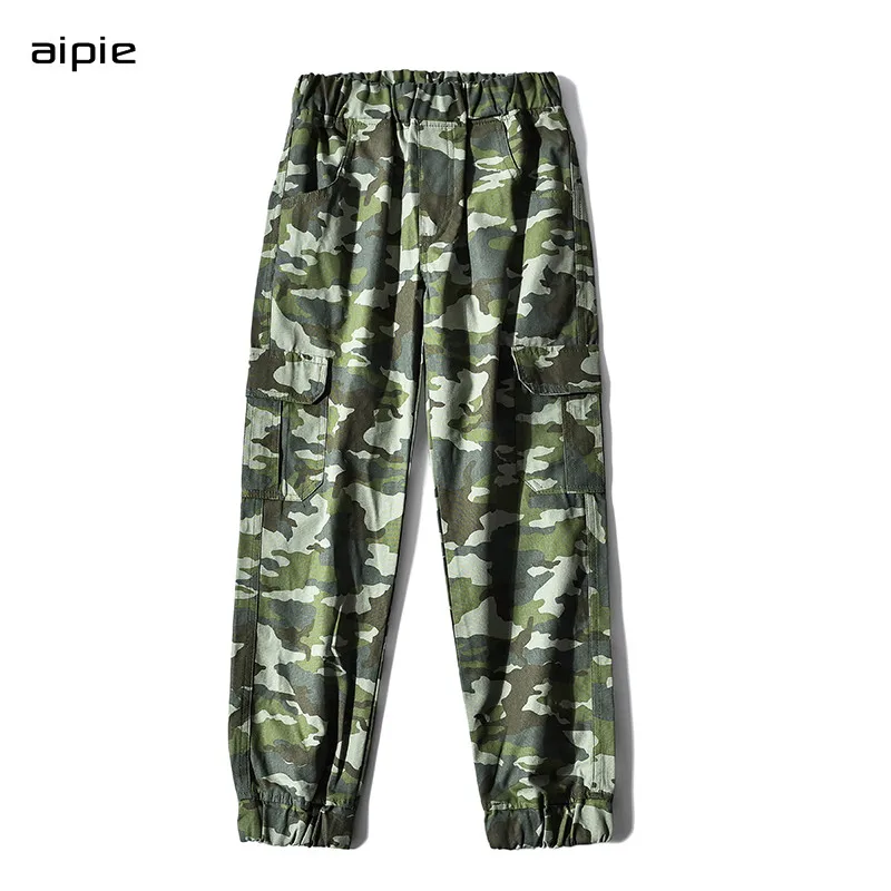 Детские брюки классические с карманами карго камуфляжные штаны принтом для