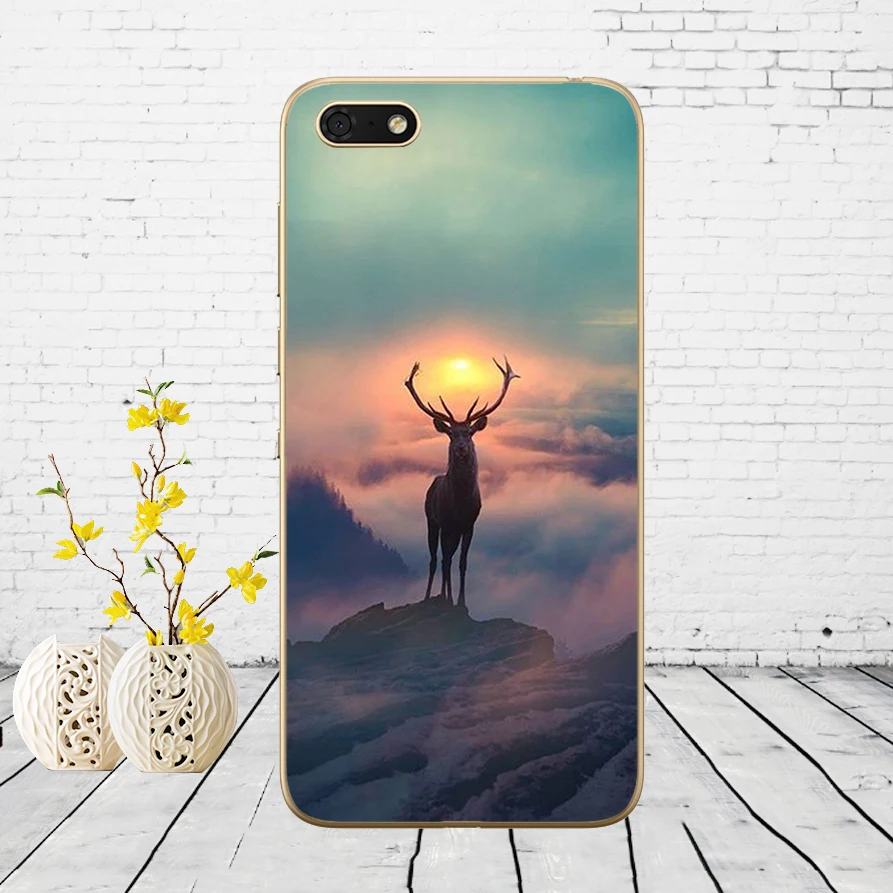 Мягкий силиконовый чехол с изображением гор бамбука моря оленя кота природы для