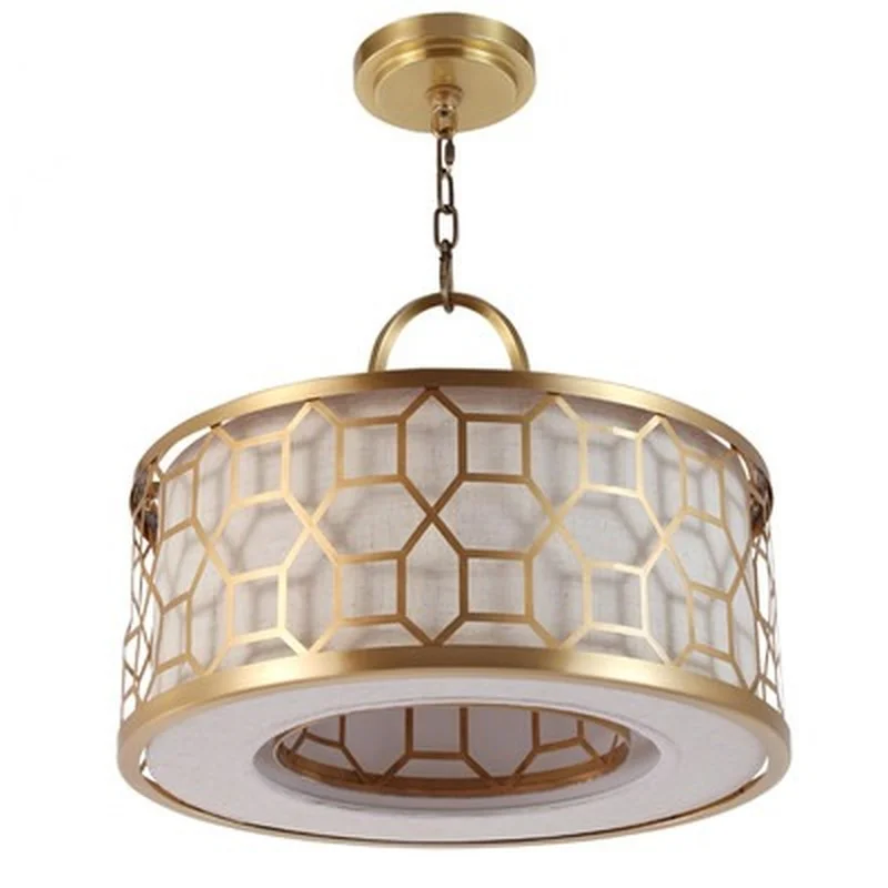 Европейская люстра современная светильник из ткани с черным и золотым оттенком