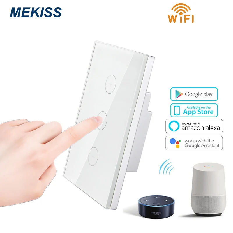 

MEKISS Dimmable touch switch WIFI connection Smart life APP remote control US standard light switch