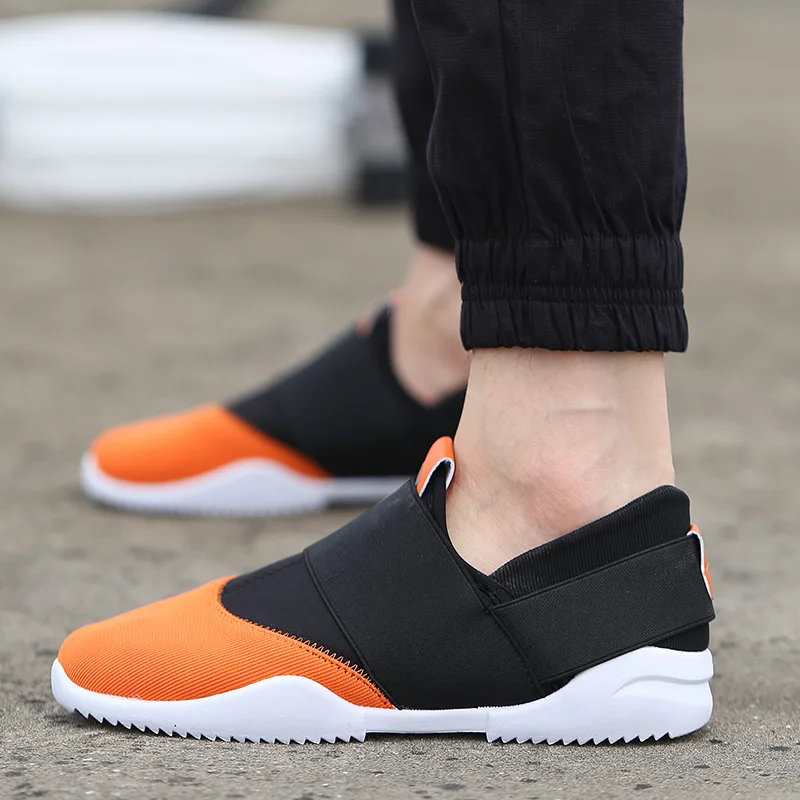 Мужская повседневная обувь дышащие парусиновые лоферы модные кроссовки без