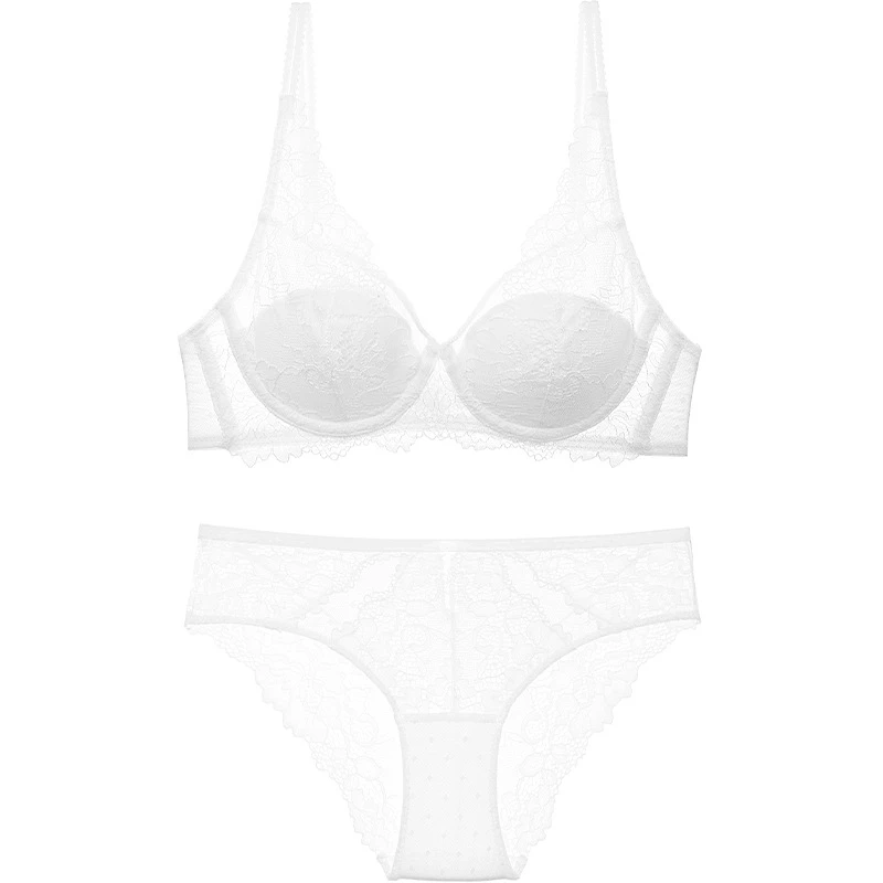 

Women's sexy lace thin cotton underwear, gather adjustable underwear, small breasts comfortable and breathable underwear set
