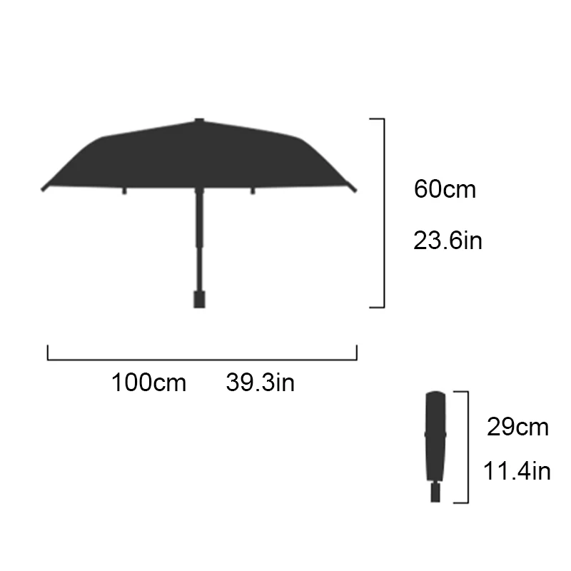 

JIAZIiii Creative Stripe Automatic Rain Umbrella Strong Windproof Three-Folding Vinyl Anti-UV Parasols Large Travel Umbrellas