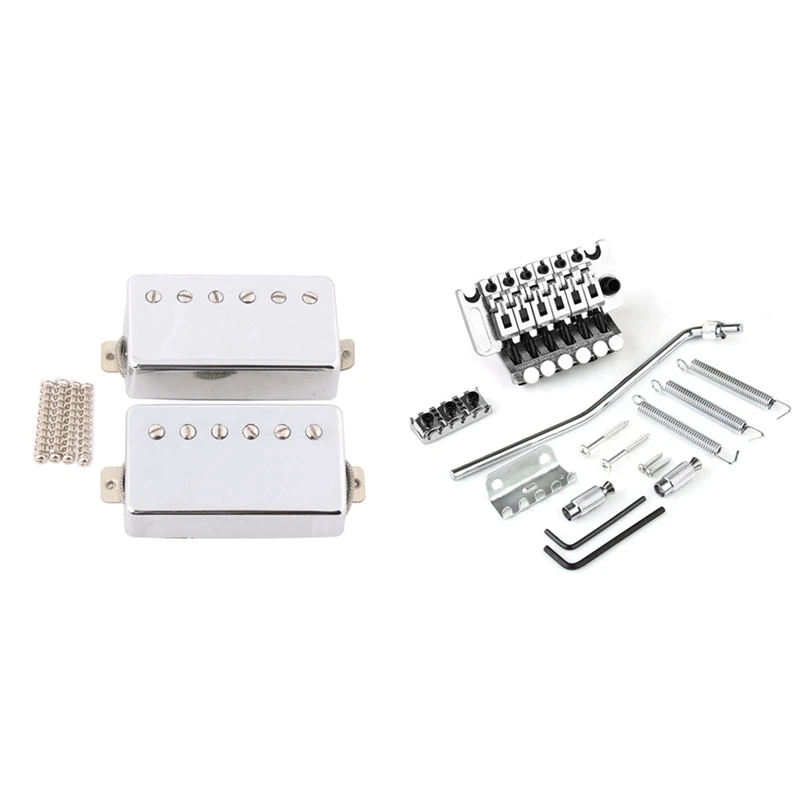 

Dropship-Electric Guitar Tremolo Bridge Assembly Double System Parts with 2Pcs Electric Guitar Humbucker Pickup for LP Guitar