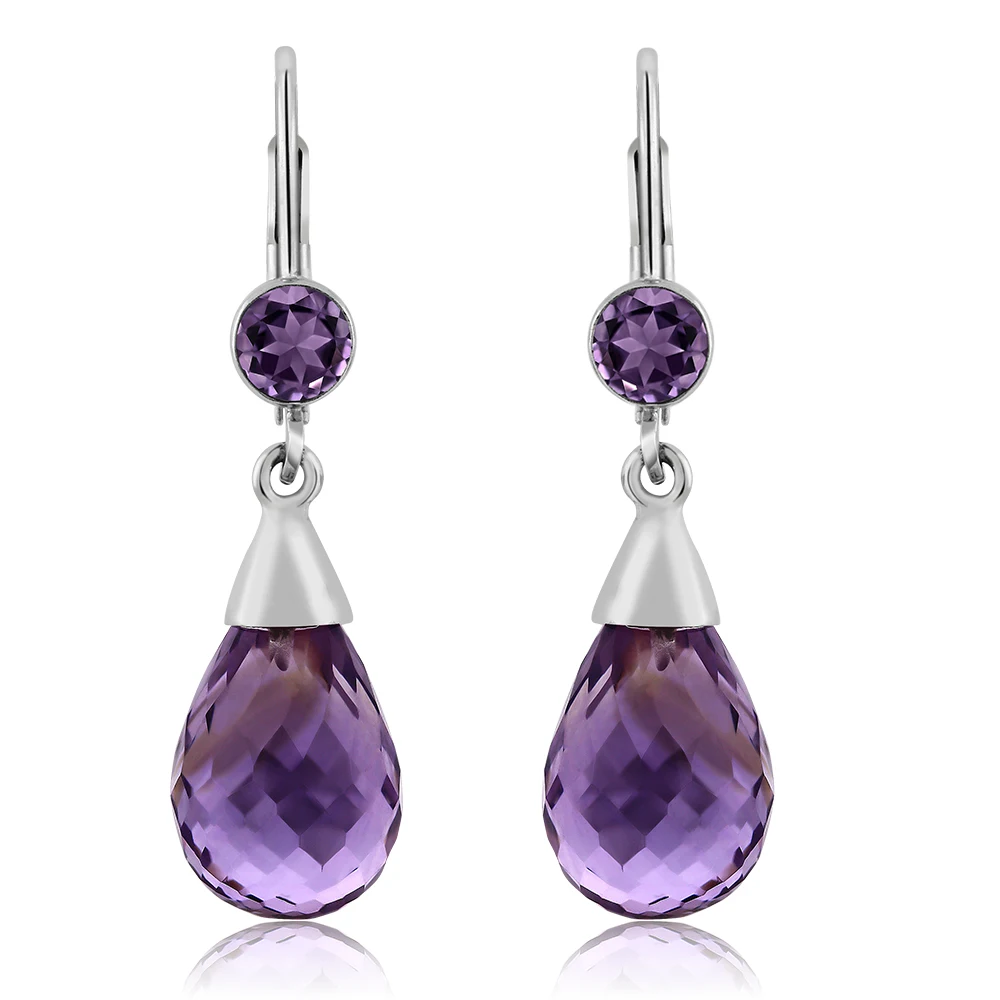 Женские классические серьги GemStoneKing 925 Висячие из серебра пробы 10 00 Ctw Briolette с