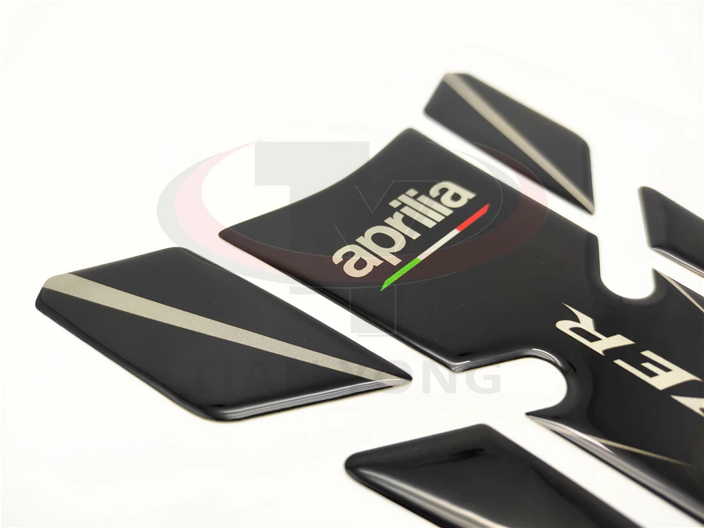 

High Quality Applique Sticker black Emblem Protection Fish Bone Motorcycle For Aprilia shiver 750 900 Gas Stookolie Tank Pad