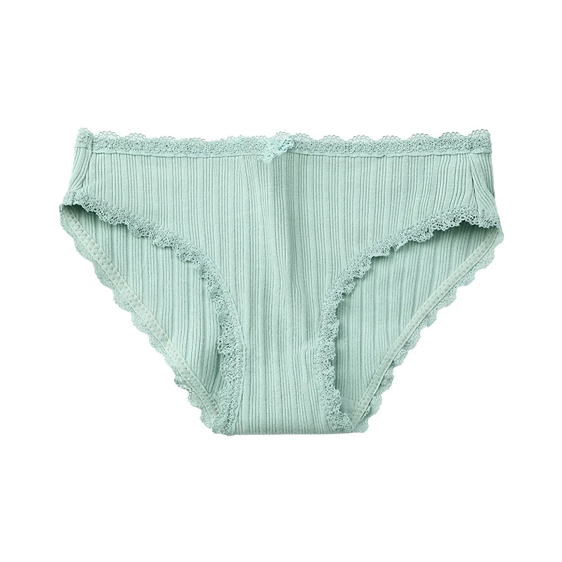Женское нижнее бельё из чистого хлопка модные кружевные трусики с низкой талией