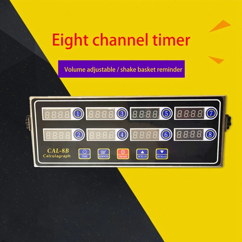 

CAL-8B Portable Calculagraph, 8 Channel Digital Timer, Kitchen Cooking Timing LCD Display Clock Shaking Reminder