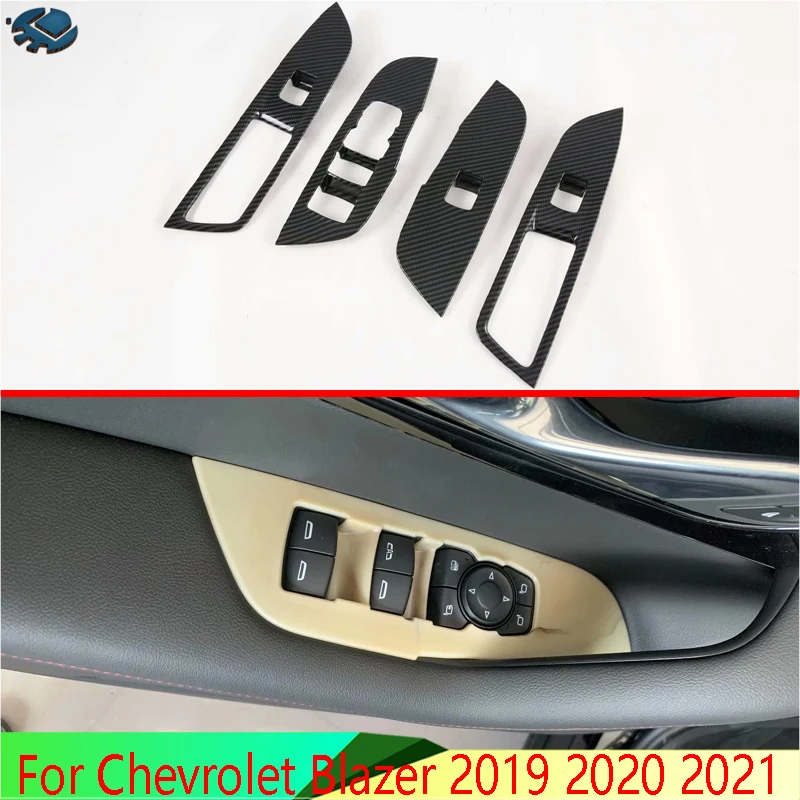 

Для Chevrolet Blazer 2019, 2020, 2021, стильная фотография из углеродного волокна, отделка чаши, вставка, ободок, рамка, украшение