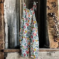 summer jumpsuit women casual rompers streetwear female vintage jumpsuit fashion ethnic suspender pants playsuits mono mujer