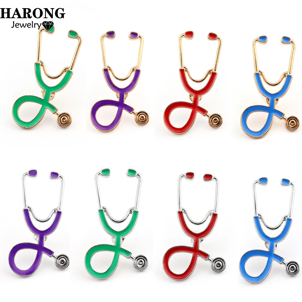 

Harong Multicolor Stethoscope Medical Enamel Pins Brooch Zinc Alloy Badge Cute Backpack Lapel Pins for Nurse Doctor Jewelry Gift
