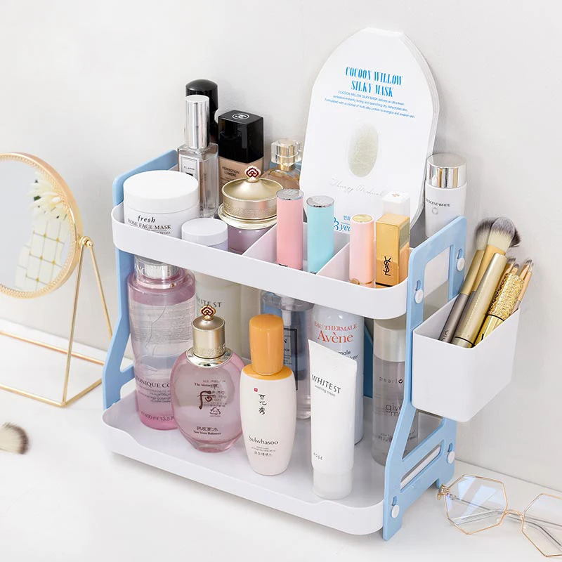 Двухслойная пластиковая стойка для хранения канцелярских принадлежностей