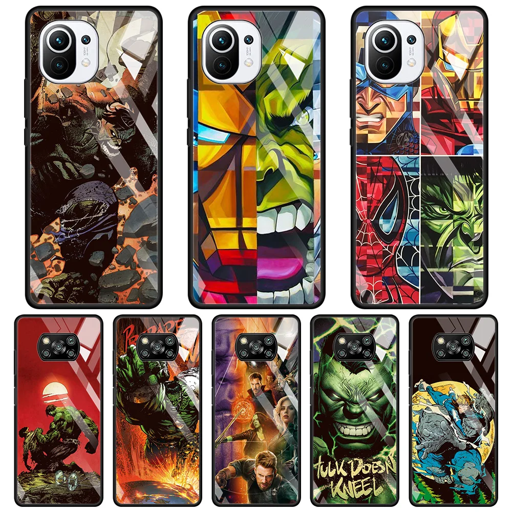

Glass Case For Xiaomi Poco X3 NFC X3 M2 Pro X2 F3 for mi note 10Lite 10Pro 11 10 10T Lite 9T 11 Ultra Fundas Marvel She-Hulk