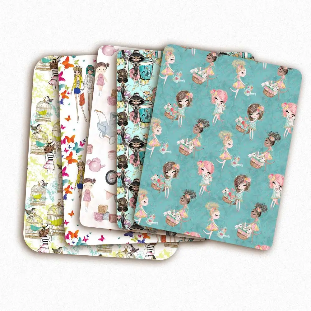 

Polyester Cotton Fabric By The Meter Girlish Style Printed Cloth Sheets DIY Crafts Supplies For Sewing Mask Dress Hat Making