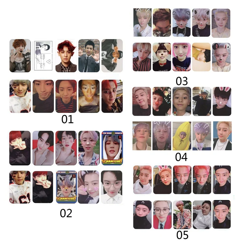 

Kpop EXO Lomo Photo Cards Chanyeol Self Made Signature Cards Collection Small Card For Fans Collection Stationery