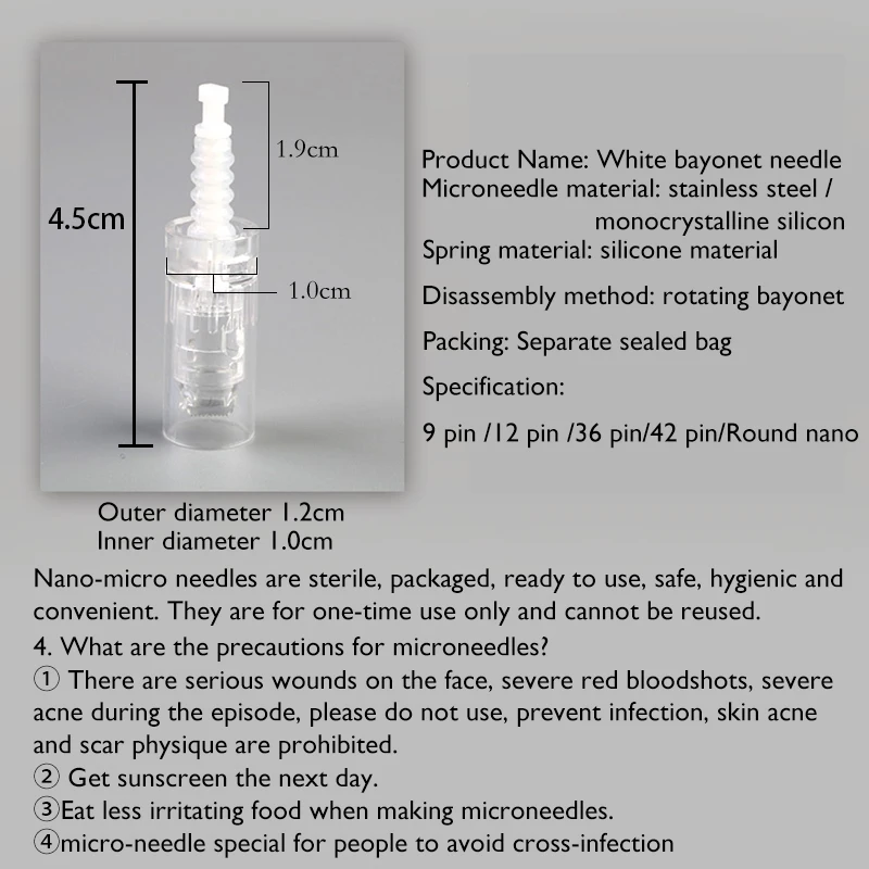 10 шт. микро иглы штыковый порт нано картридж замена для инструментов Derma