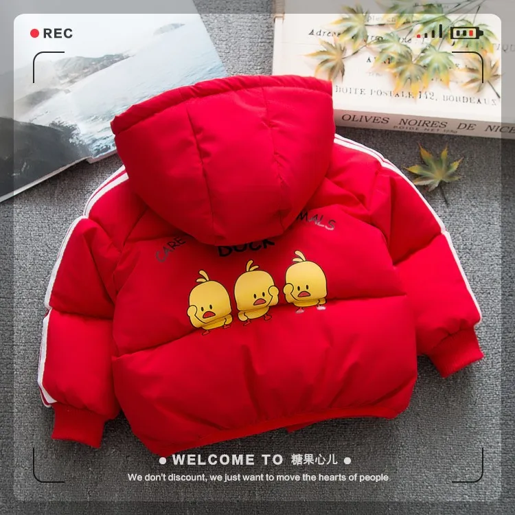 2019 New Winter Fashion Girls Boys Outerwear Coats Yellow Duck Cotton-padded Jackets Kids Jacket | Детская одежда и обувь