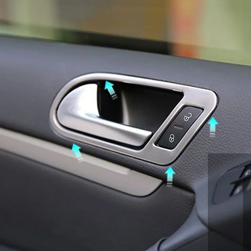 

Car Accessories Door Handle Cover Trim Inner Door Trim For Volkswagen Tiguan 2010 2011 2012 2013 2014 2015 4Pcs Car-Styling