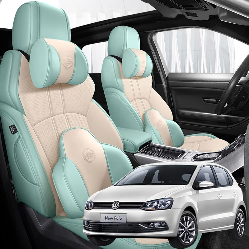 

Кожаные чехлы на сиденья автомобиля для vw Volkswagen polo 2014, 2015, 2016, 2017, 2019, 2020, 2021, аксессуары
