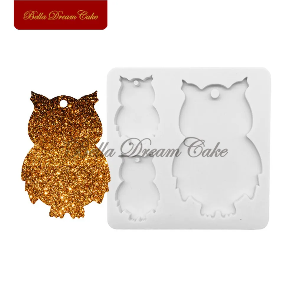 

Силиконовая форма «брелоки» Сова для Хэллоуина, форма для подвесок ручной работы из глины и смолы, блестящая эпоксидная форма, инструменты ...