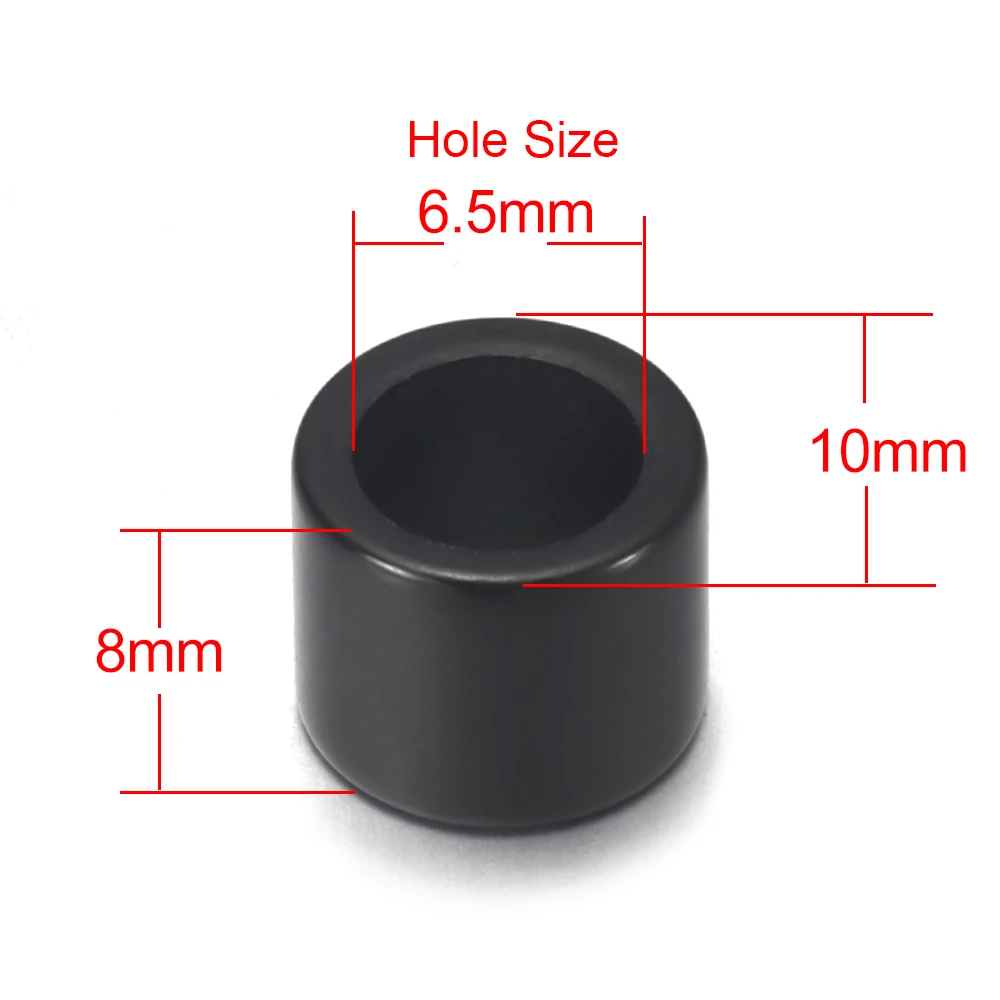 10 Pieces Stainless Steel 6.5mm Large Hole Spacer Hair Beard Beads for Paracord Knife Lanyard Jewelry Accessories and Leather Bracelet DIY Work image 6