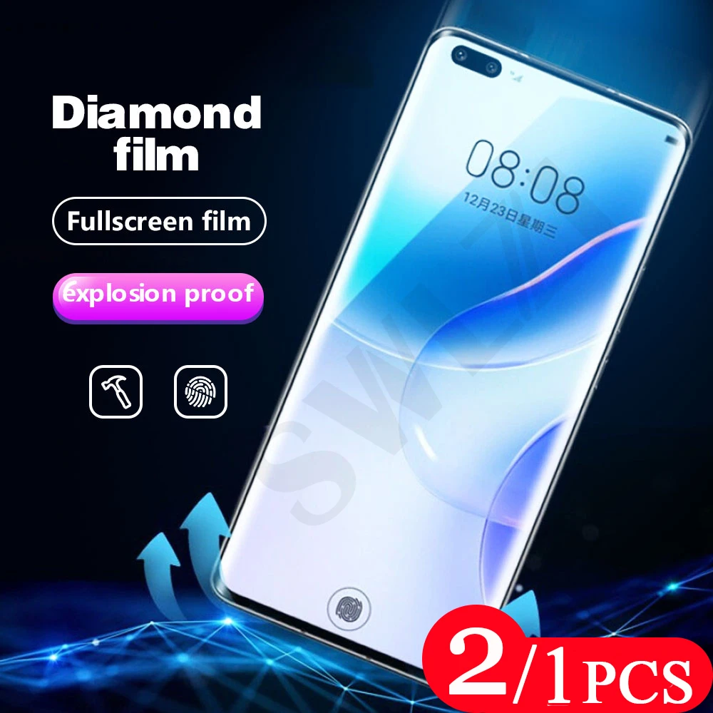

2/1Pcs 9D cover for Huawei nova 8 8i 7 7i 6 SE 5 pro 5i 5T 5Z 4 4E 3 3i 3E Tempered Glass Phone Screen Protector protective Film