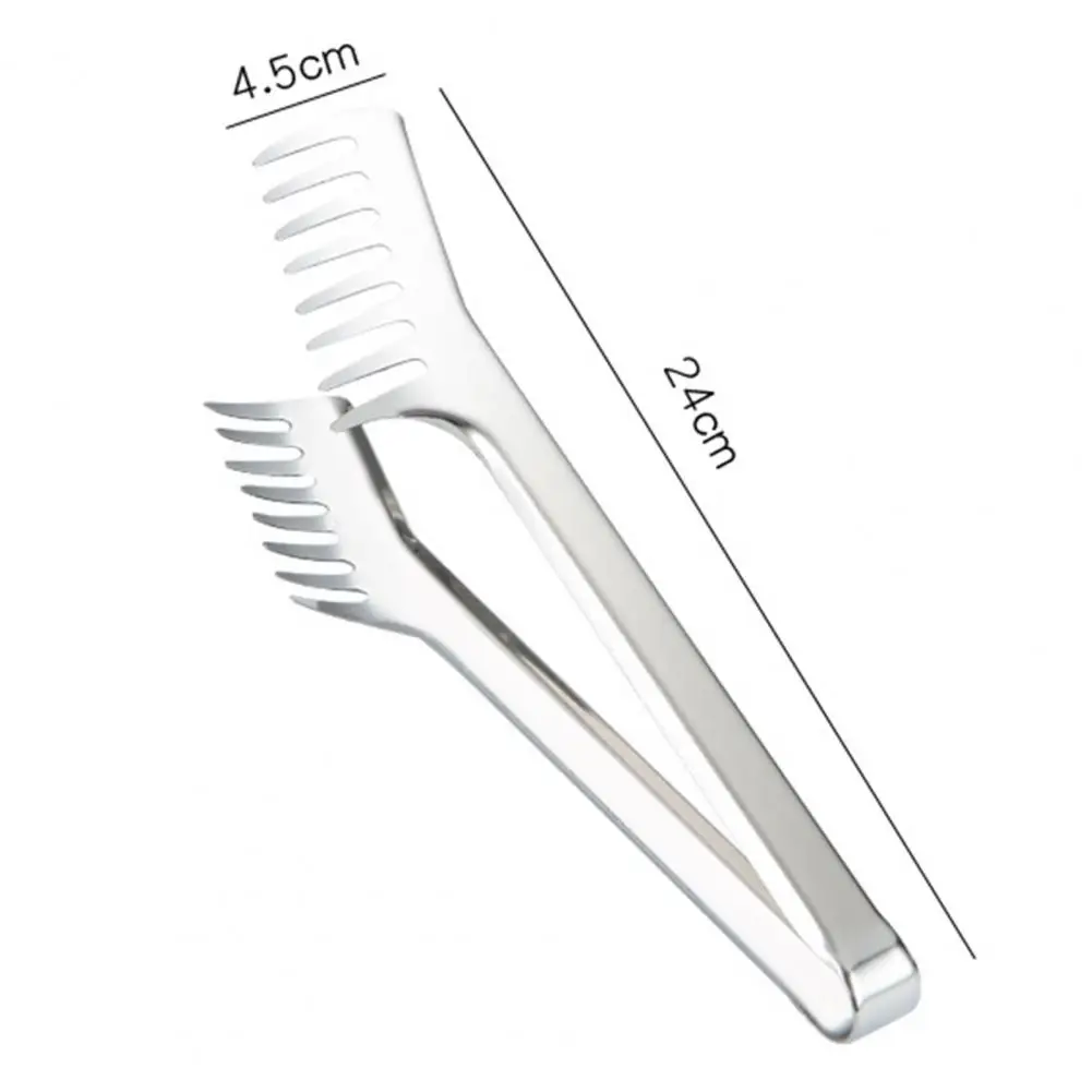 

Stainless Steel Kitchen BBQ Steak Clip Salad Bread Cooking Food Serving Folder