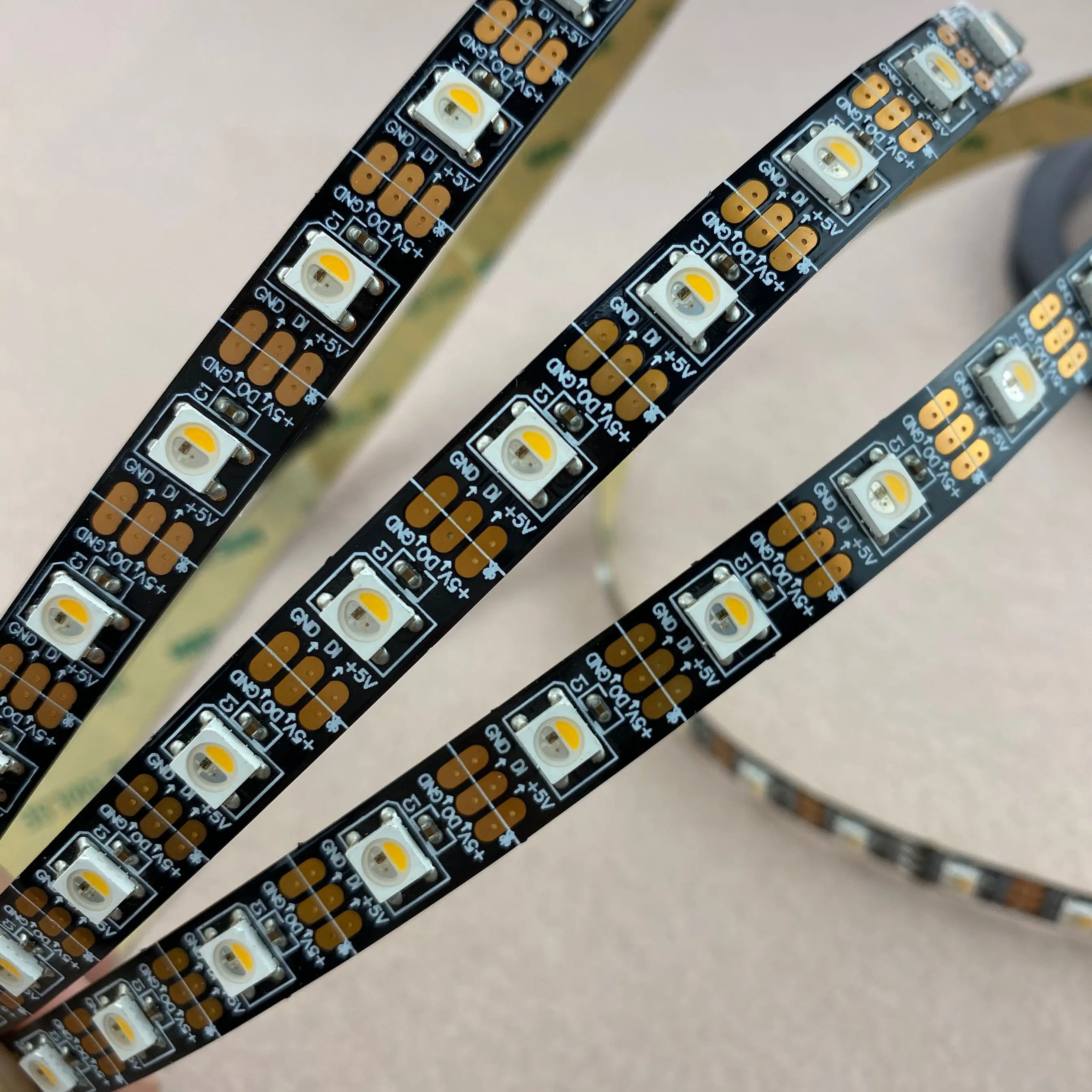 Светодиодная адресуемая лента SK6812 RGBW (теплый белый) 60 светодиодов/м пикселей/м не
