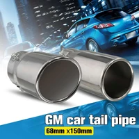 beve flat vehicle car auto chrome exhaust pipe tip muffler steel stainless trim tail tube car rear tail throat liner accessories