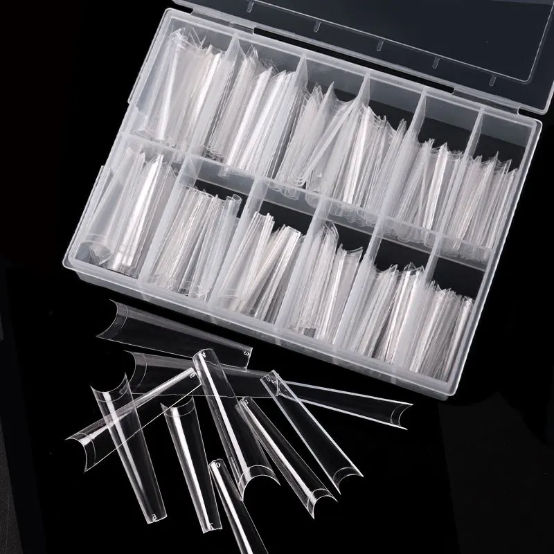 

1x Extra Long C Curve Fake Nail Tips Full Cover 240PCS Extra Long Straight Square False Tips for Acrylic Nails with Box FH17J1-D