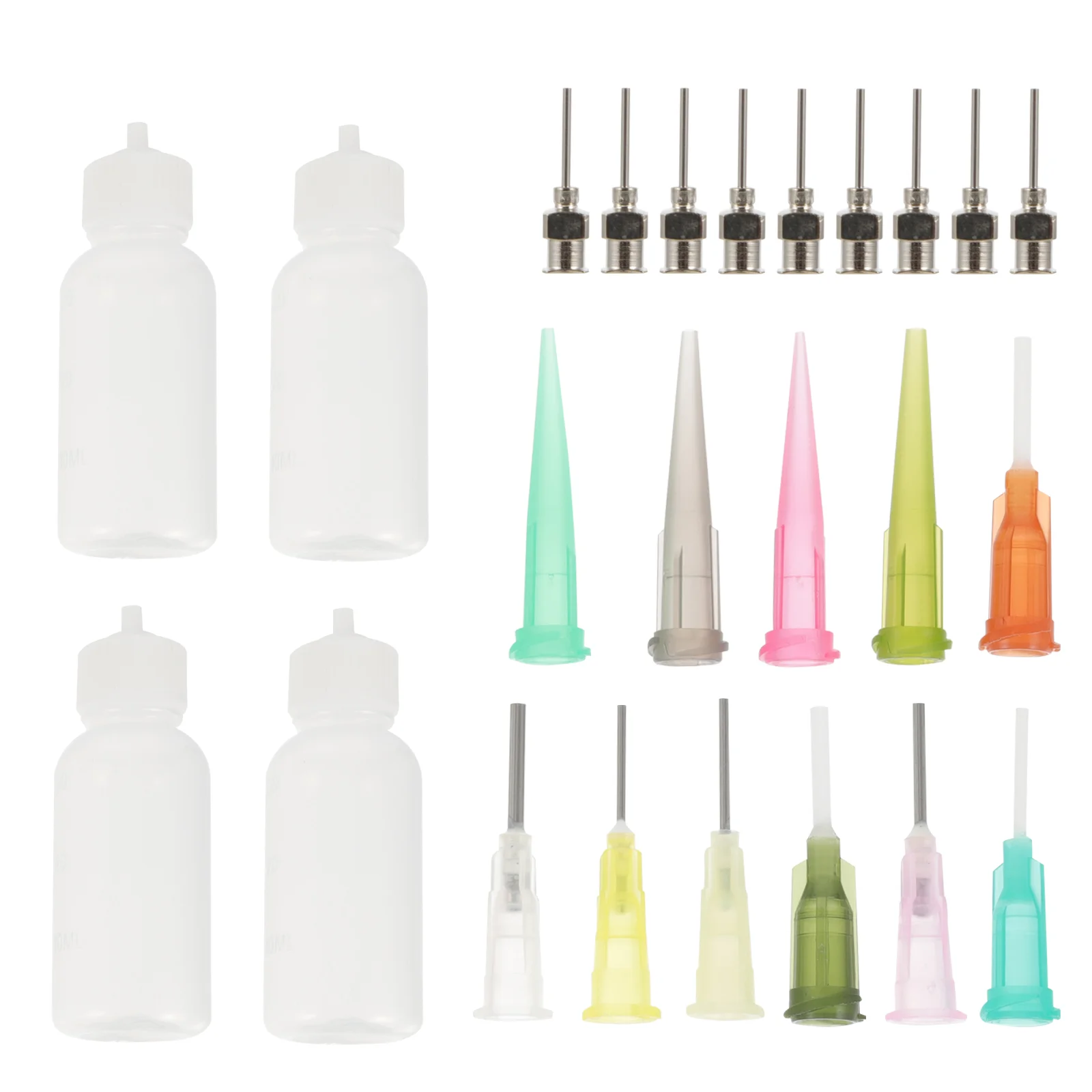

4pcs 30ml Plastic Squeeze Bottles Precision Applicator Bottles with 32 Needles