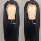 Синтетический шиньон, прямые парики на фронтальной сетке для парфюмерии, женский парик из длинных прямых накладных волос, парик из швейцарских волос средней длины каштанового цвета с бахромой